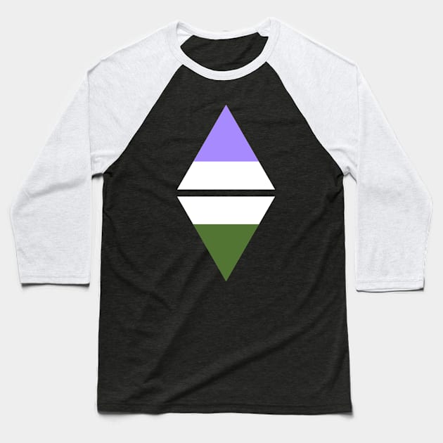 #nerfingwithpride Auxiliary Logo - Genderqueer Pride Flag Baseball T-Shirt by hollowaydesigns